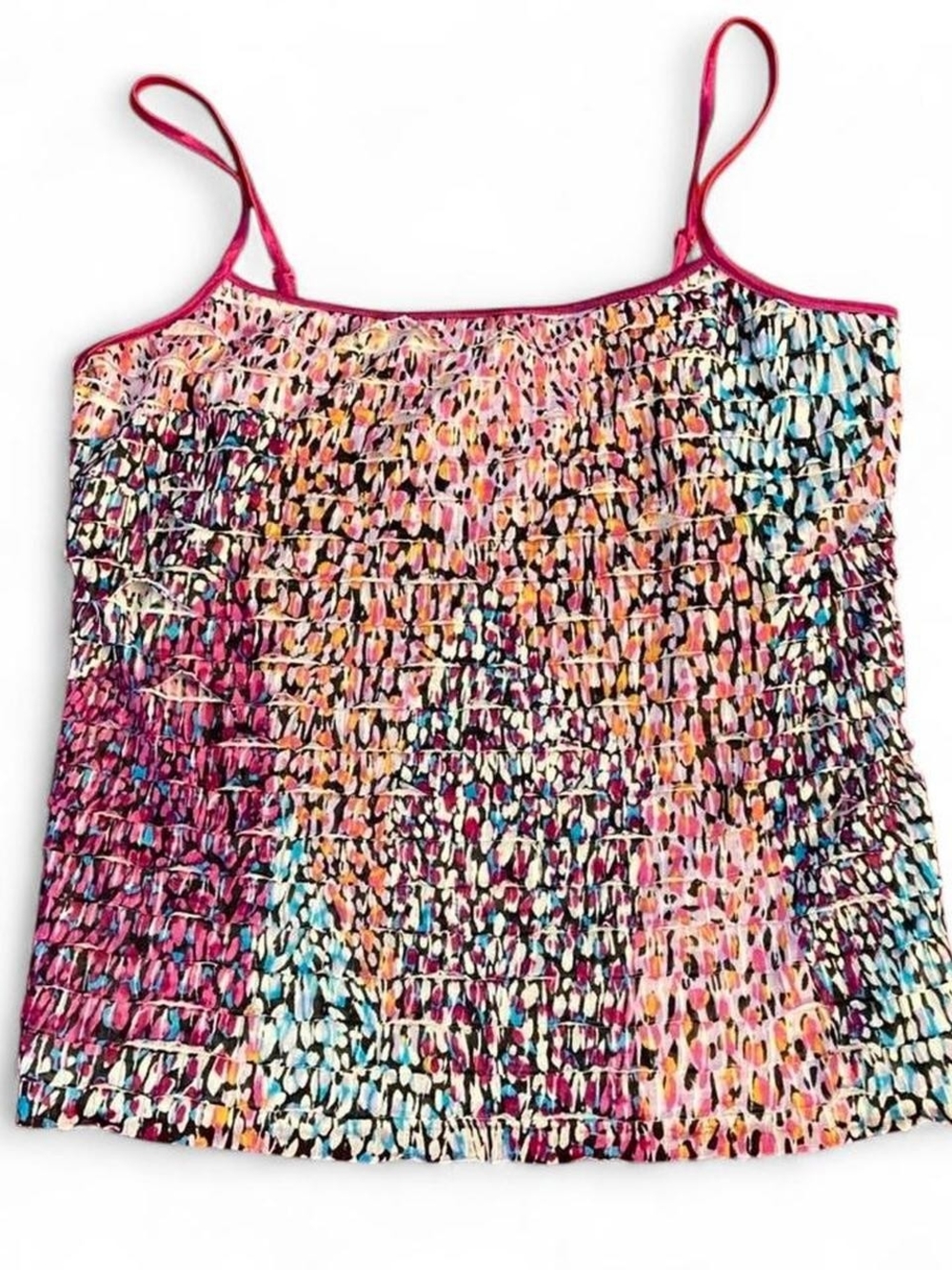 Early 2000s Multi Color Ruffle Cami Tank Top